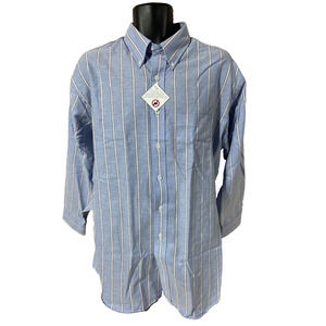 Irvine Park Mens Shirt Size 17.5 XL Long Sleeve Vintage Blue Striped New Top
